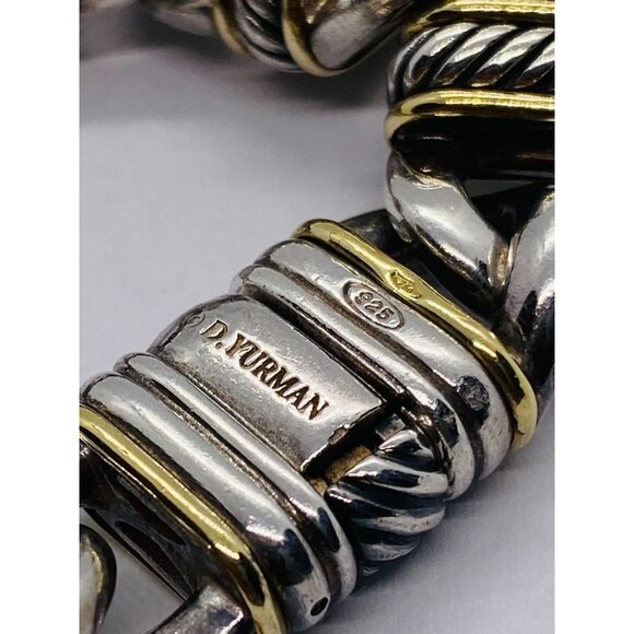 David Yurman Madison Sterling Silver 925 Yellow Gold 750 Bracelet 64.4 Grams - Picture 5 of 7